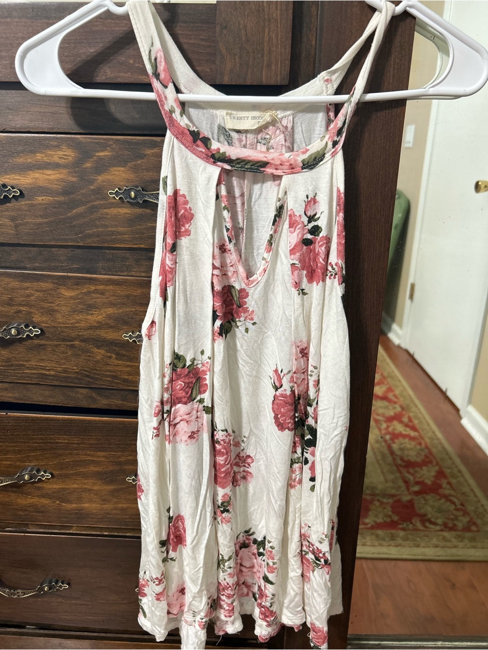Floral Scoop Neck Tank Top - Pink Floral